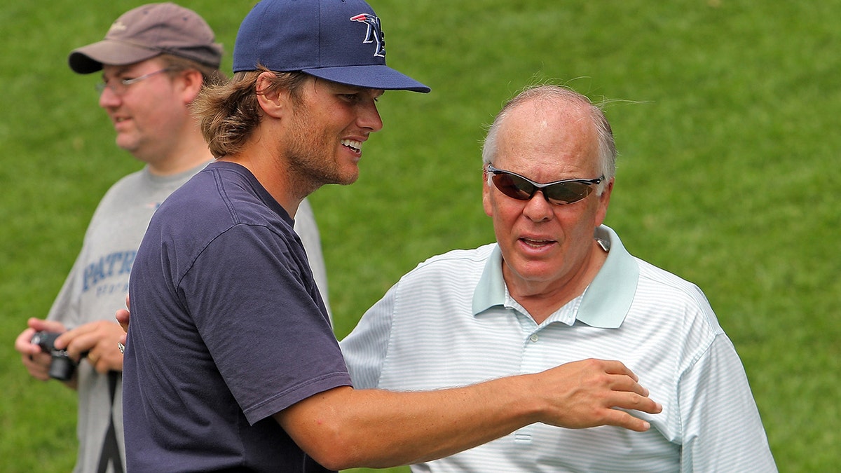 Tom Brady and dad at training camp