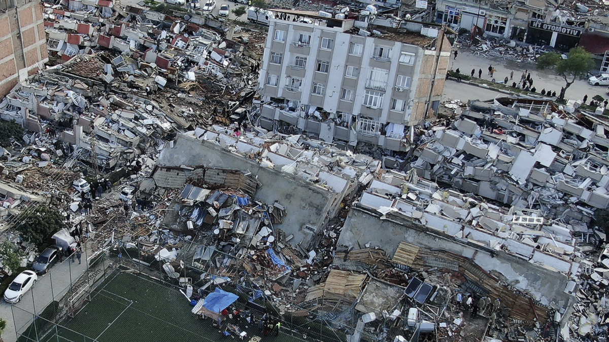 Aerial photo of Turkey earthquake damage