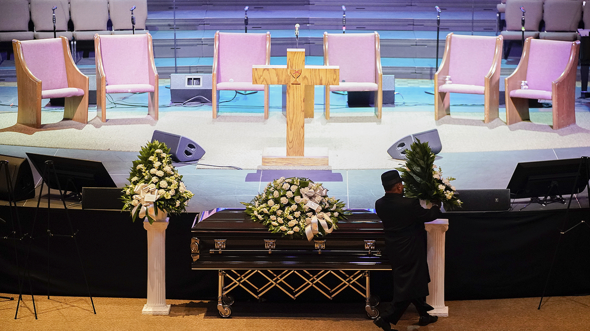 Tyre Nichols' casket pictured at funeral