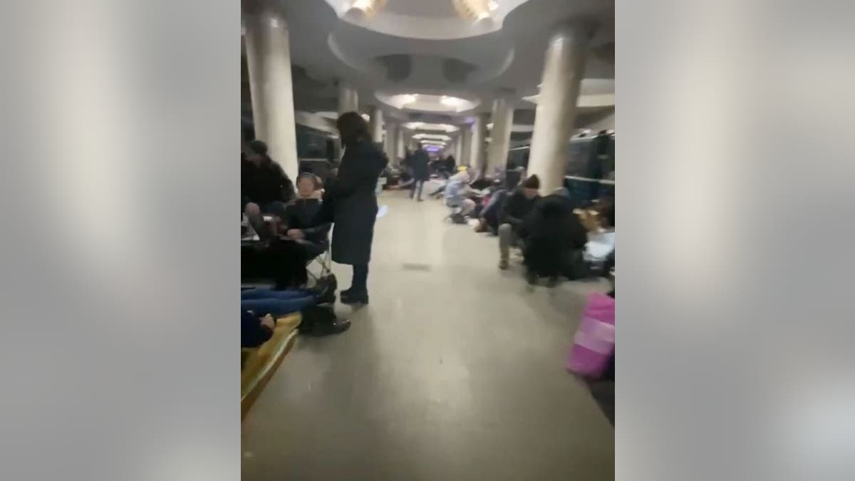 Ukrainians huddled underground