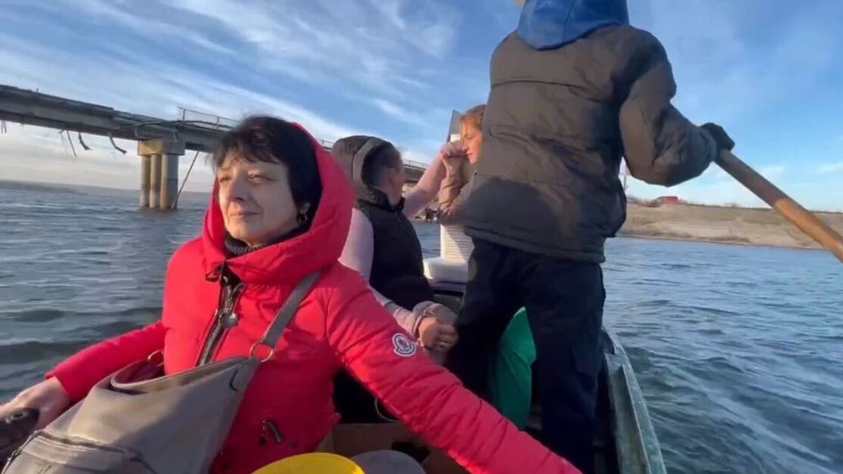 Ukrainian civilians escaping Kharkiv