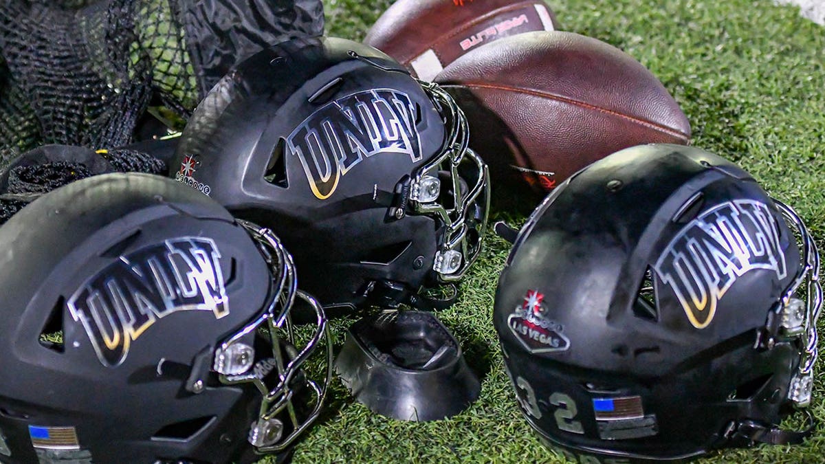 UNLV helmets and footballs