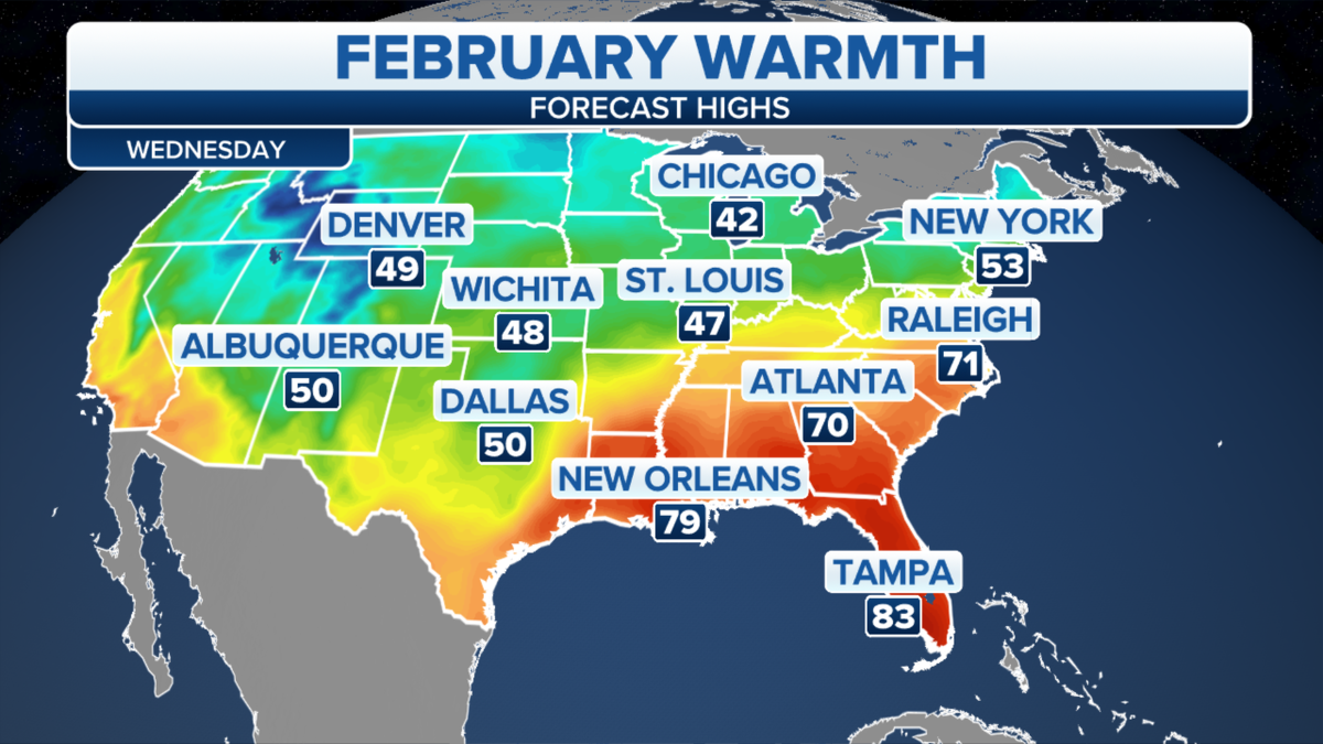 Warm temperatures forecast