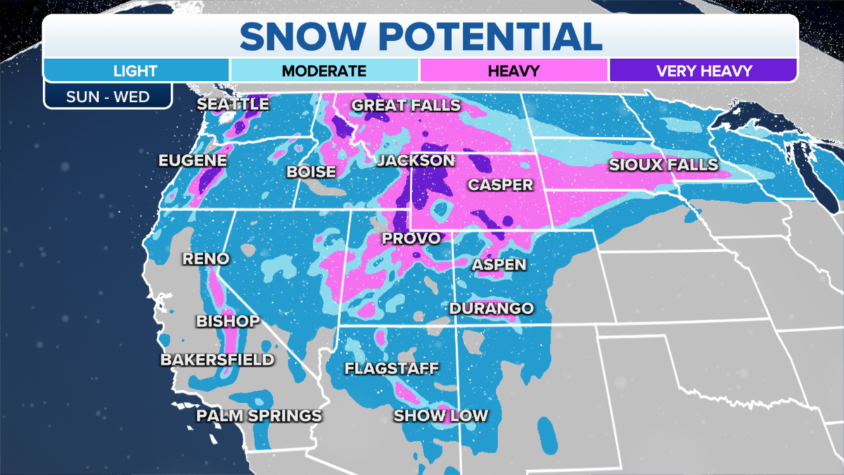 The snow potential in the West