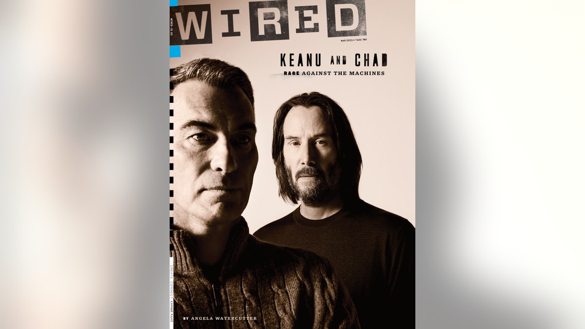 Chad Stahelski with Keanu Reeves magazine cover