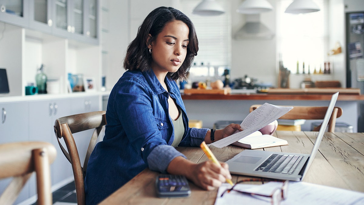 Woman working from home