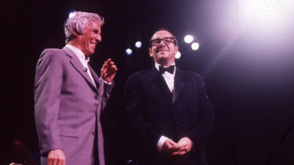 Elvis Costello performing with Burt Bacharach