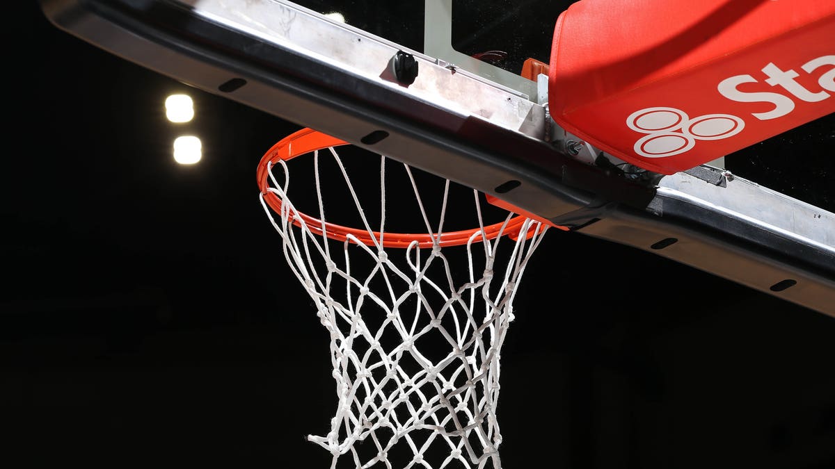General view of basketball hoop