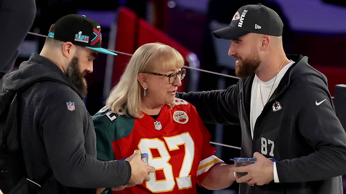 Donna Kelce with sons, Travis and Jason