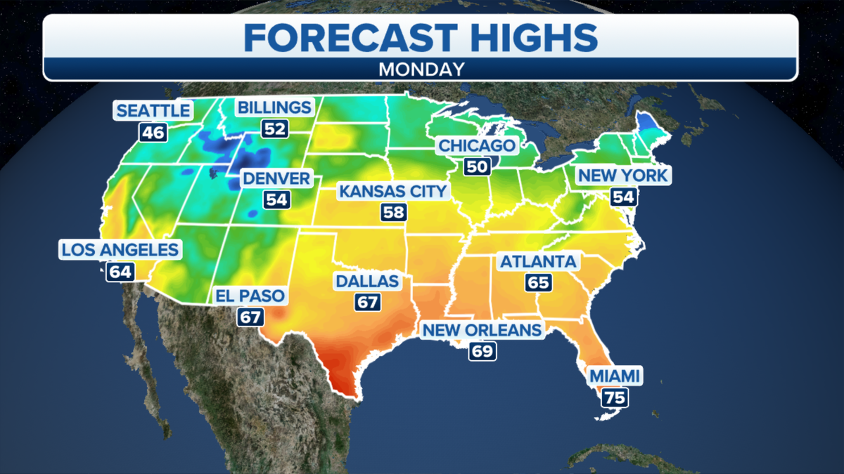 US high temperatures for today