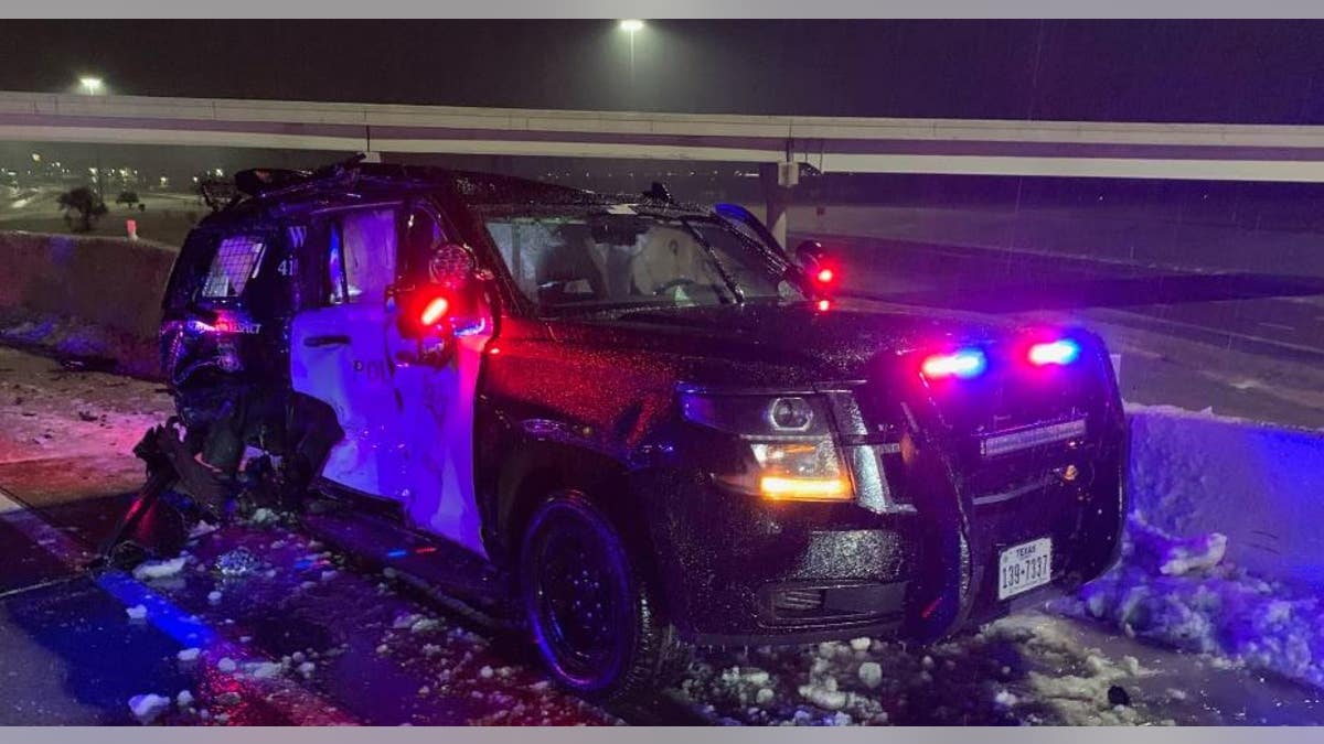 totaled police cruiser