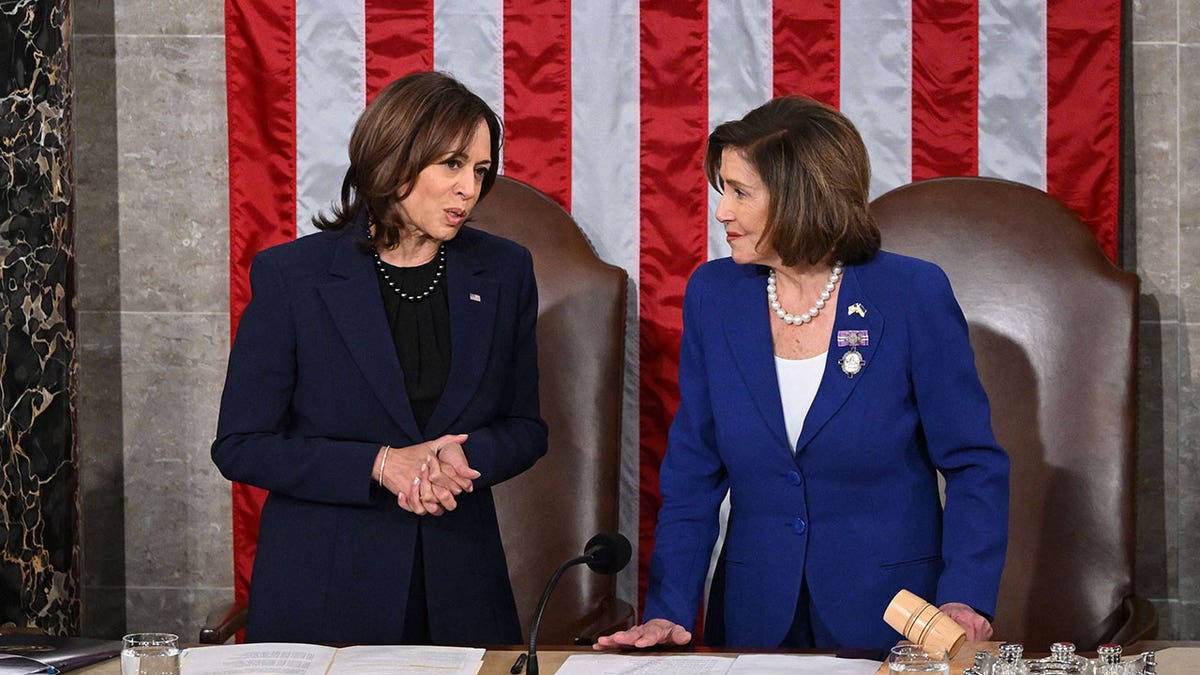 Kamala Harris and Nancy Pelosi at State of the Union