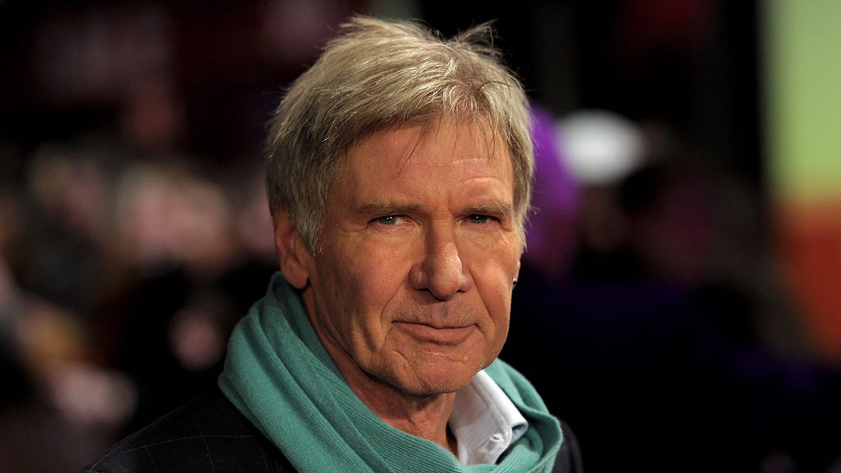 Harrison Ford wearing a scarf