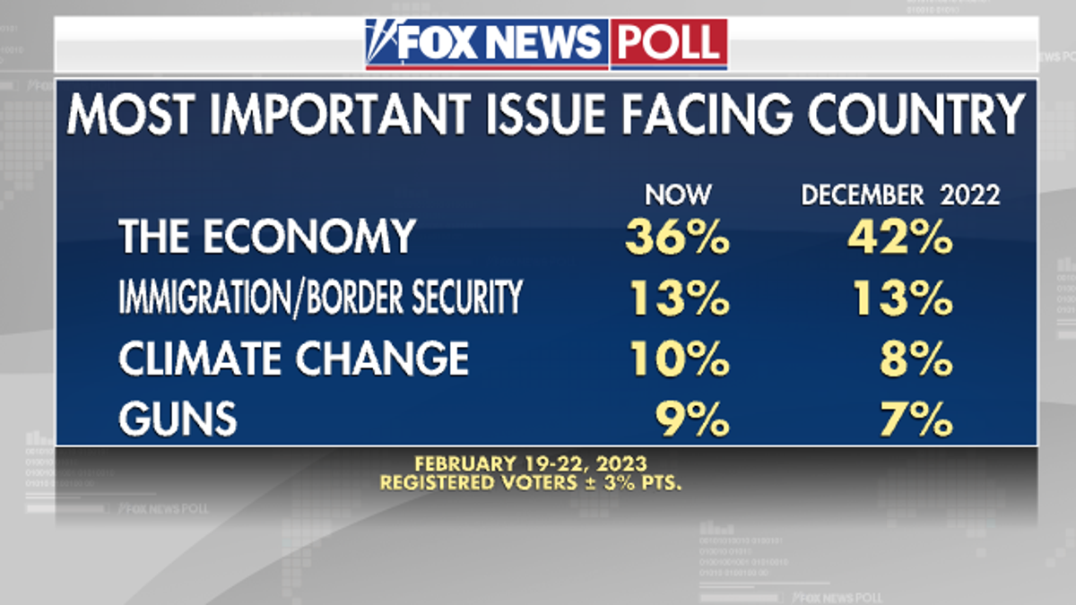 fox news poll shows most important issues facing the country