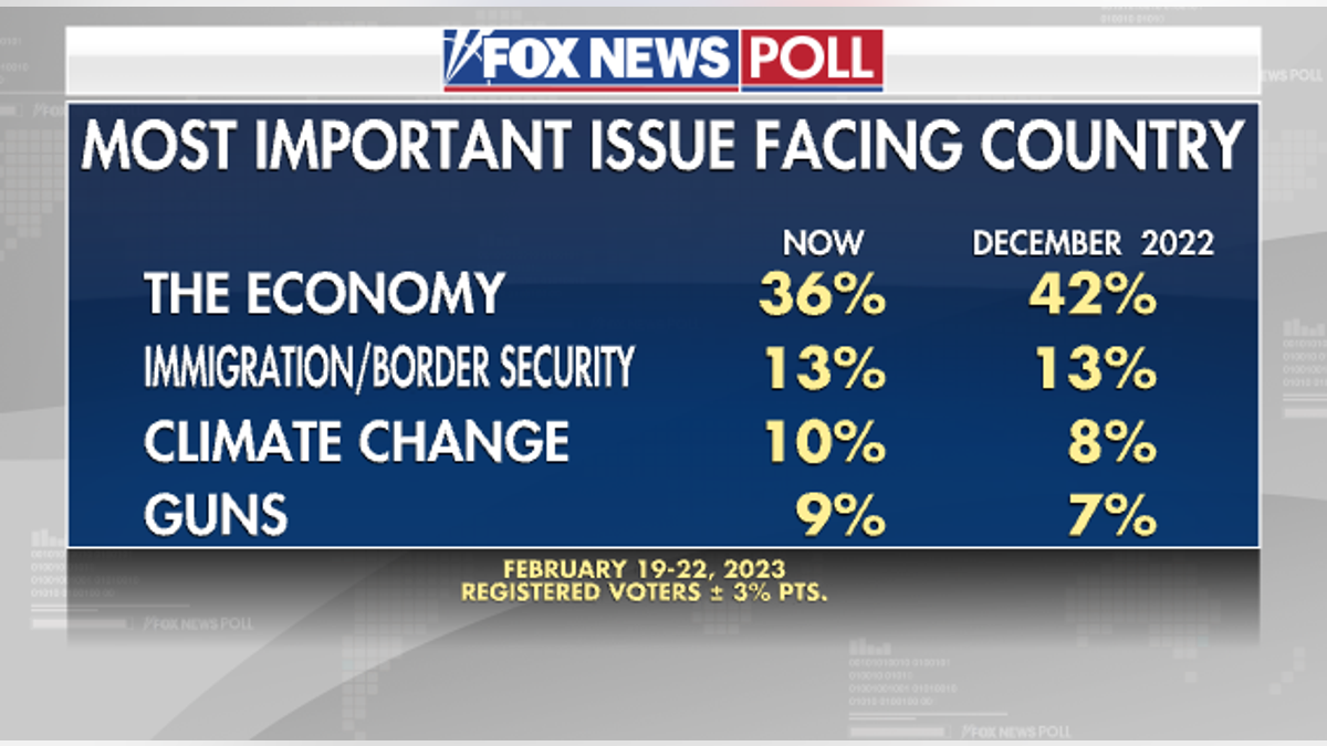 fox news poll shows most important issues facing the country