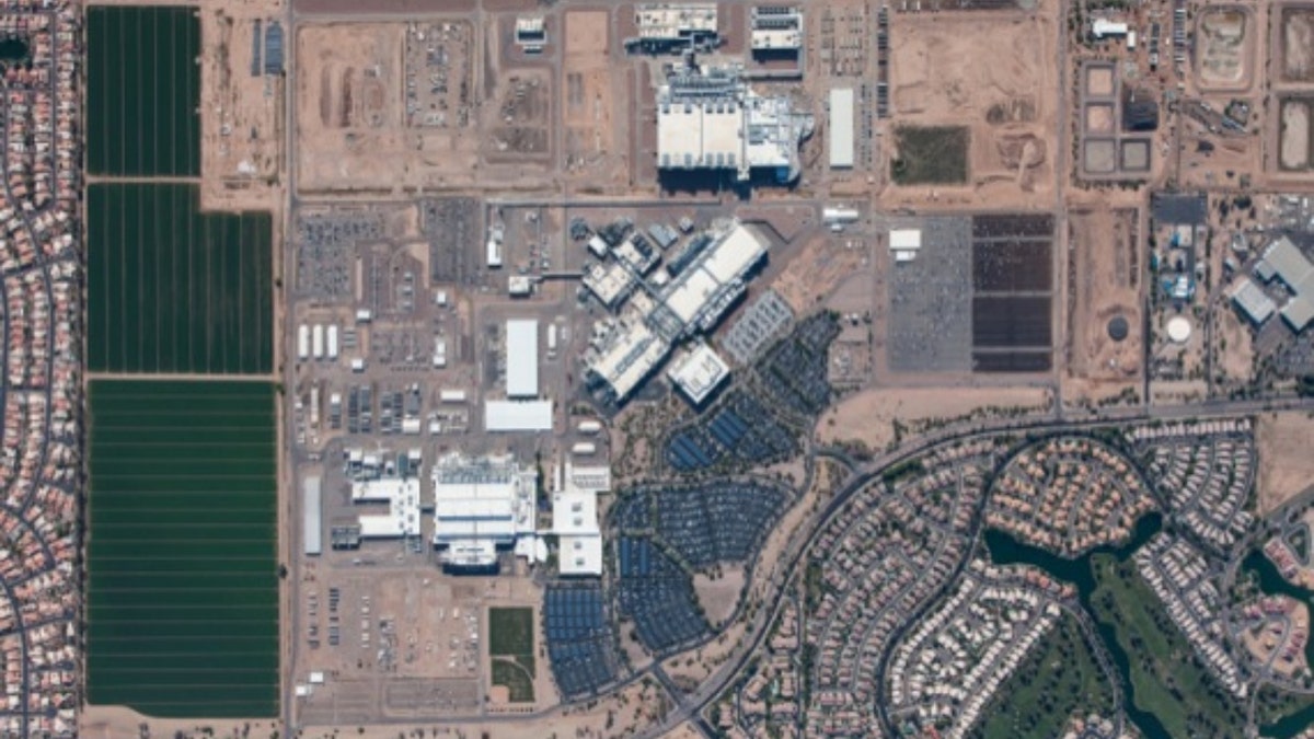 A satellite photo of Intel's Arizona campus