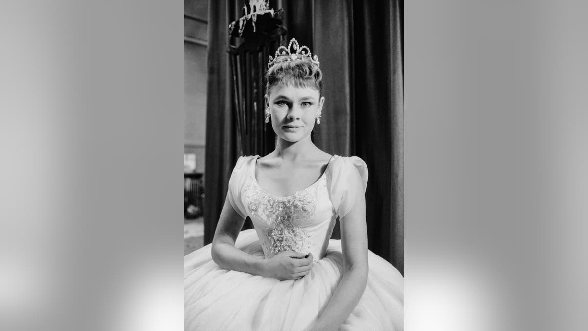Judi Dench in her costume for "Hamlet" in 1957