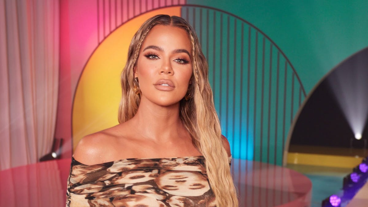 Khloe Kardashian looking at the camera