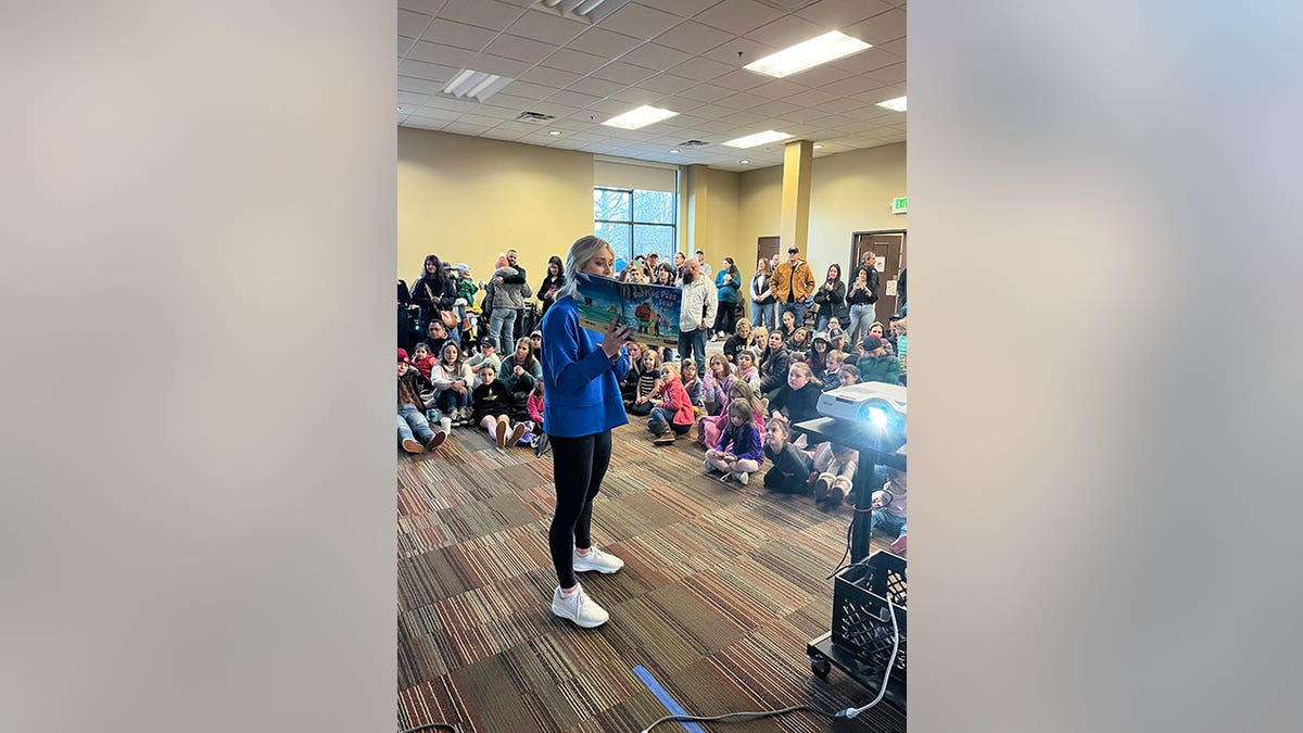 Children seated at library during Kirk Cameron reading event