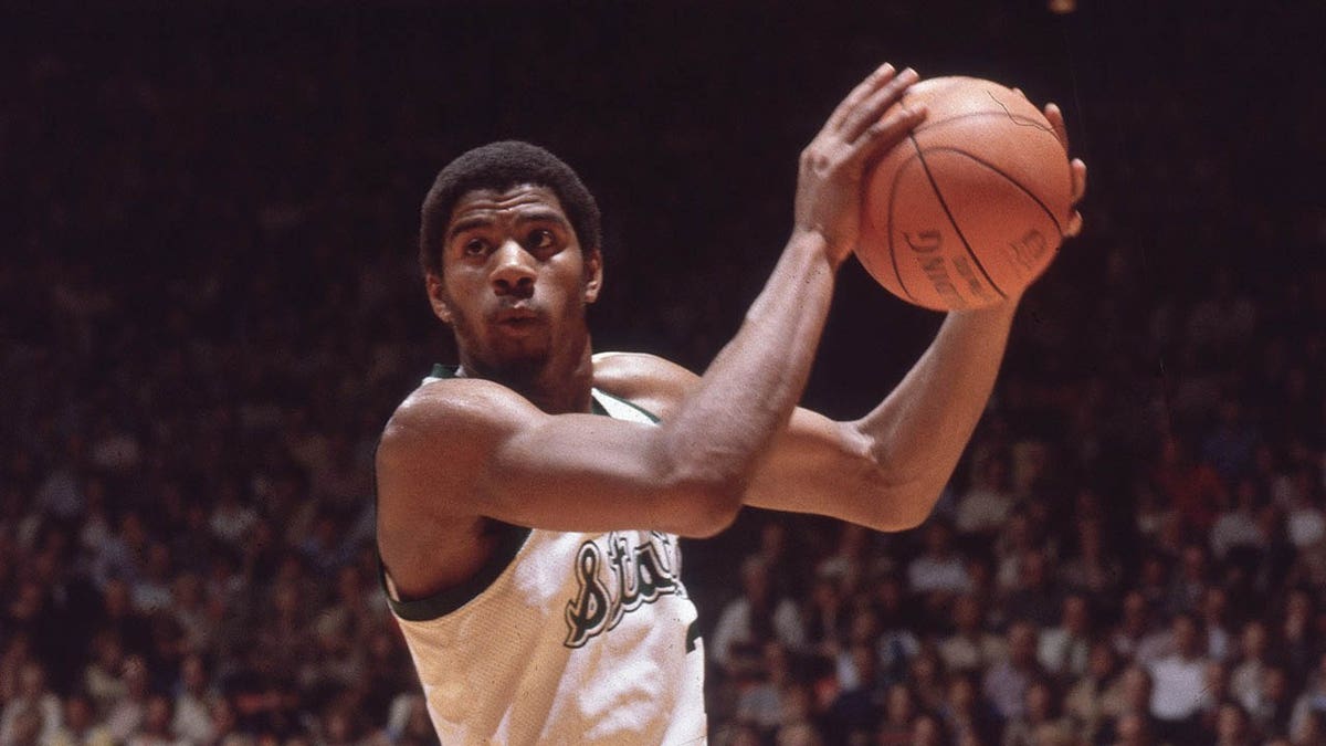 Magic Johnson playing for Michigan State