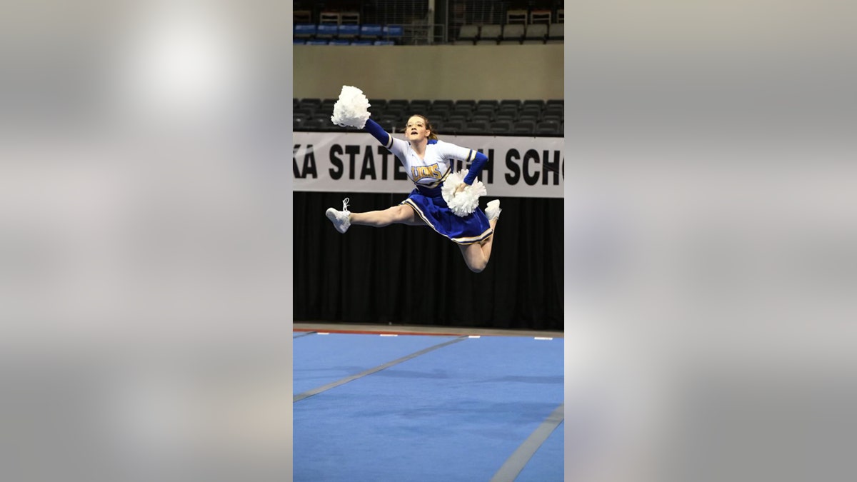 nebraska cheerleader jump