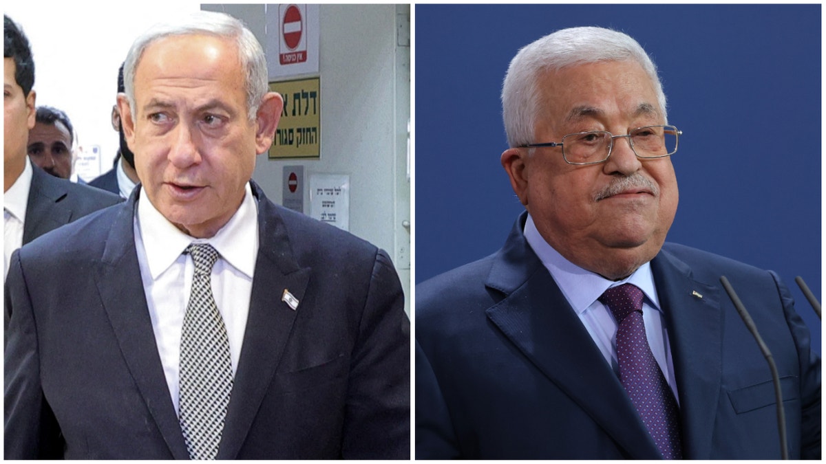 Split image of Netanyahu and Abbas
