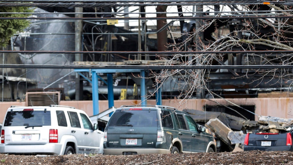 Debris following the Ohio explosion