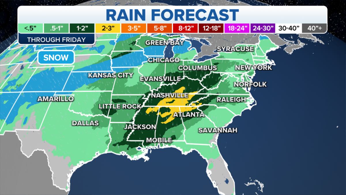 US rainfall forecast for this week