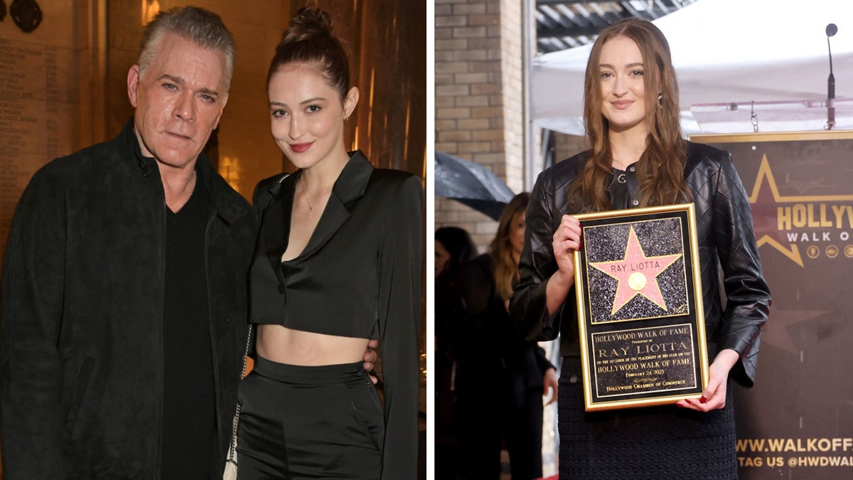 ray liotta daughter karsen daughter holding star plaque