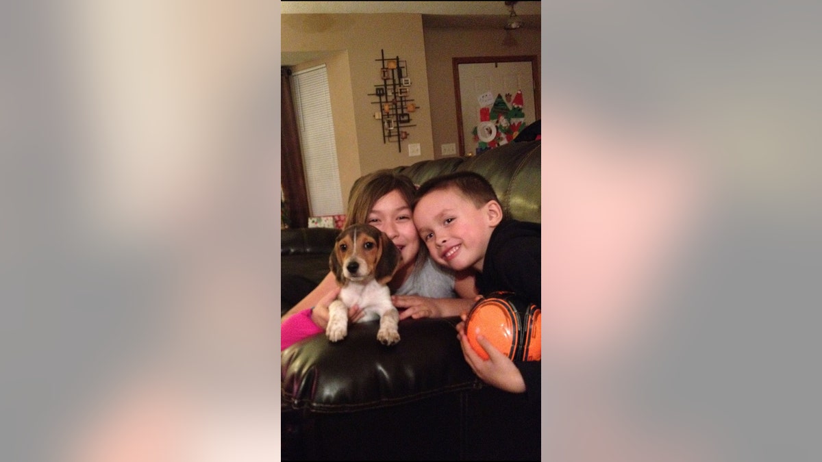 roscoe dog with kids
