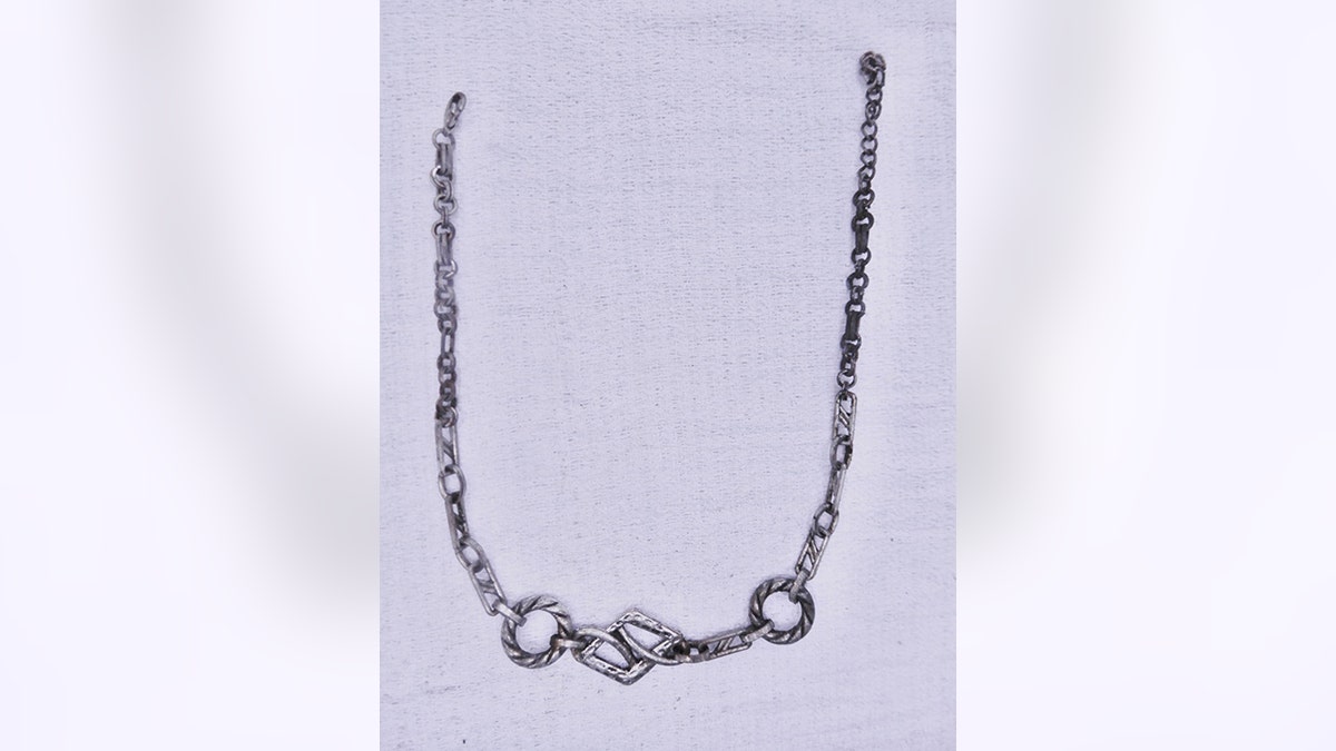 A silver necklace