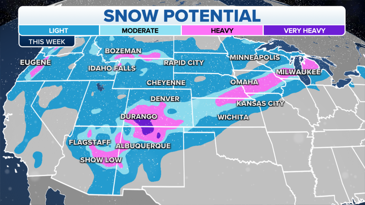 What states are expecting snow this week