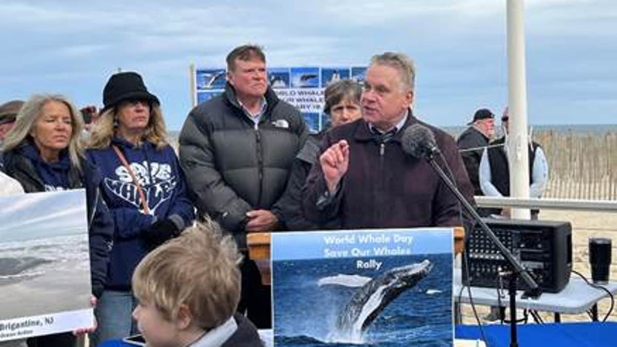 Rep. Chris Smith, R-N.J., speaks during the rally on Sunday.