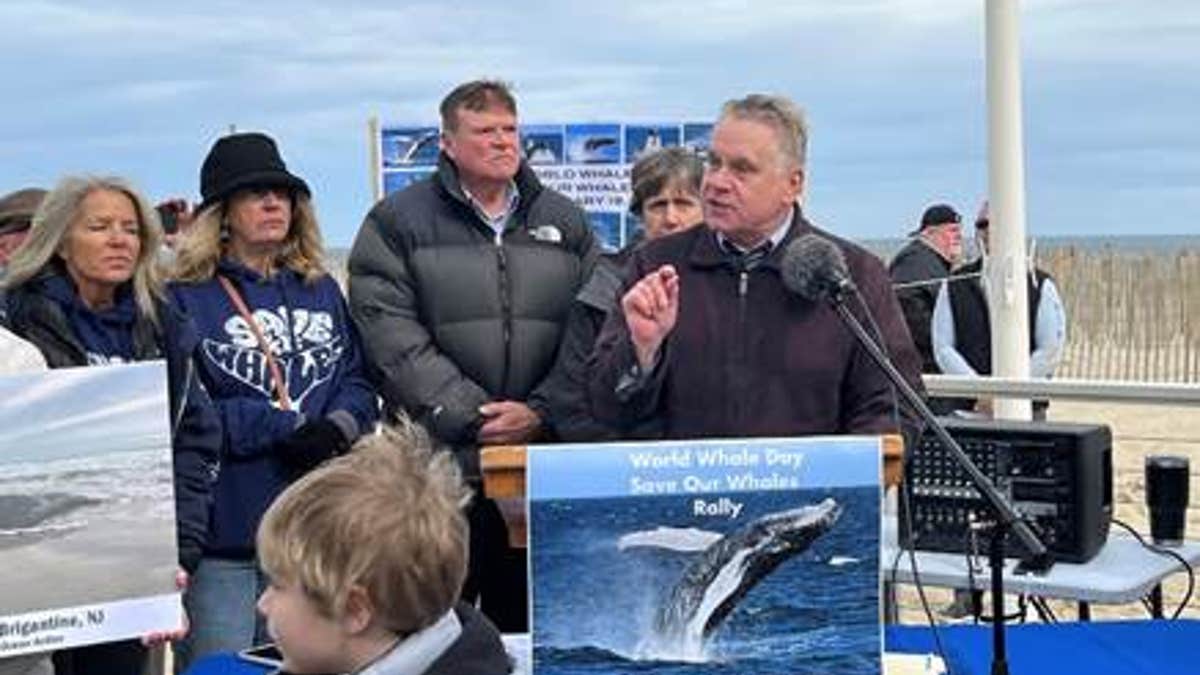 Rep. Chris Smith, R-N.J., speaks during the rally on Sunday.