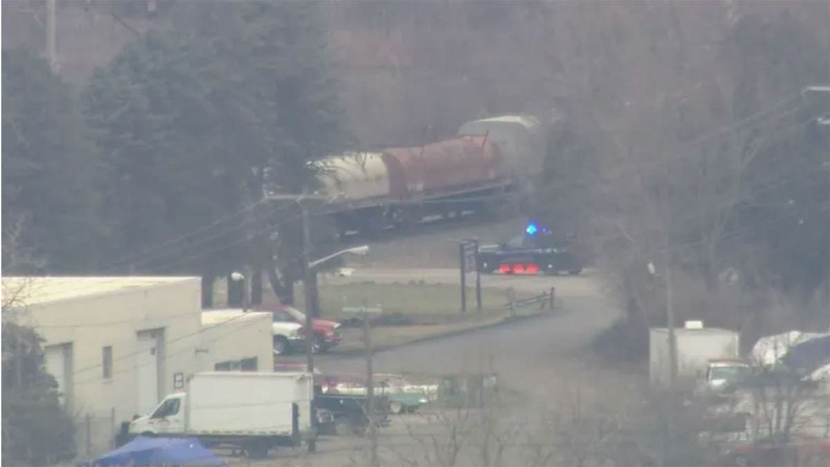 Train on its side following derailment in Detroit