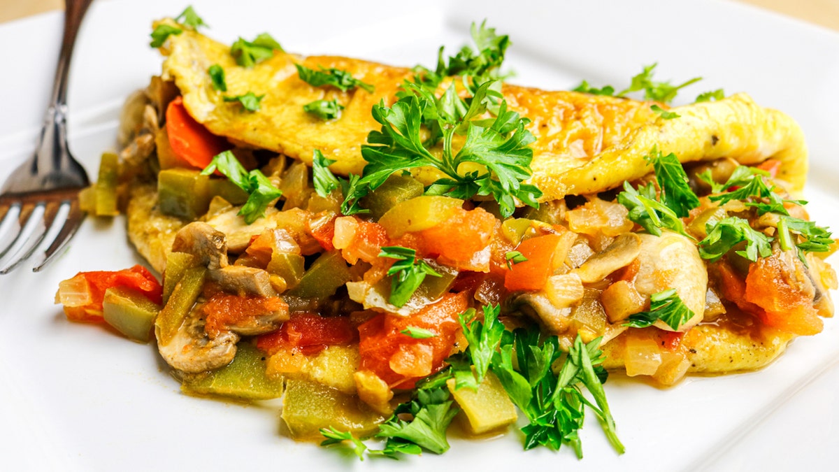 A veggie-packed omelet is a healthy way to include eggs in your daily diet.
