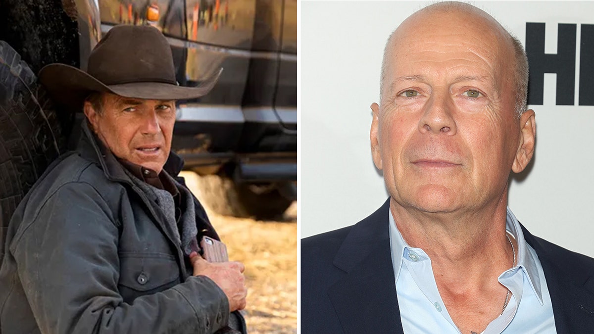 Yellowstone character Bruce Willis split photo