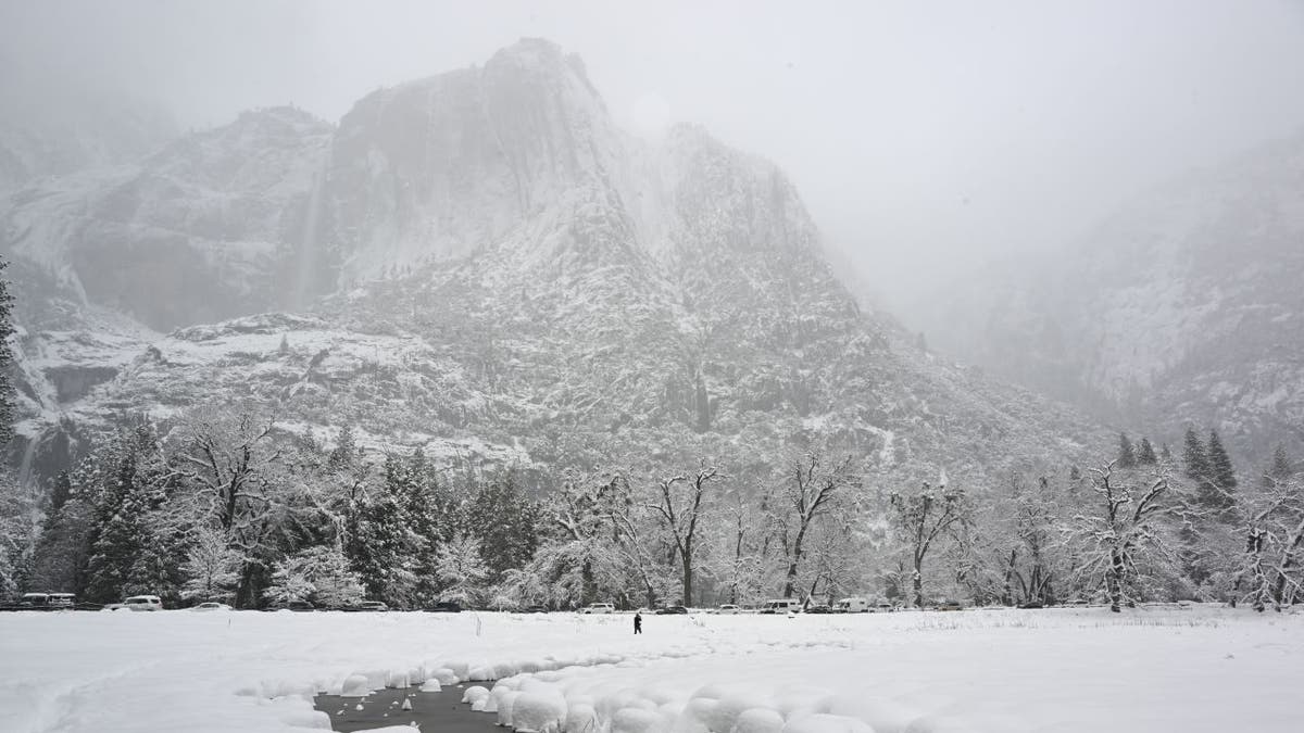 Yosemite covered in snow