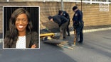 eunice dwumfour smiling for a photo and police investigating crime