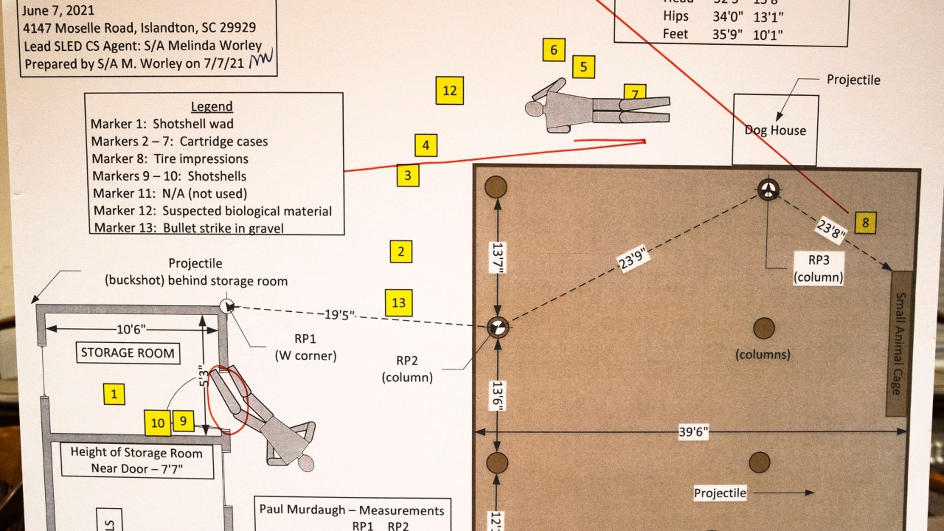 Murdaugh crime scene blueprint