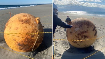 Huge metal sphere washes up on Japan beach, baffles officials