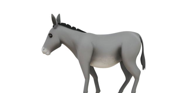 The donkey emoji on the new Apple iOS.