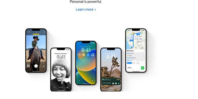 Stock photo of five Apple iPhones. (Apple)