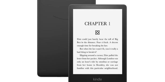 Stock photo of an Amazon Kindle with a paper white screen. (Credit: Amazon)