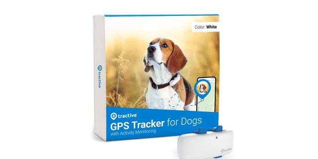 Stock photo of a tractive GPS tracker that allows you to track your pets in real time.