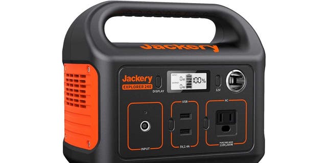 The Jackery power station weighs less than 7 lbs. and is perfect for travel. 
