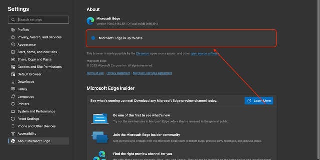 Berikut cara memperbarui pengaturan browser Microsoft Edge.