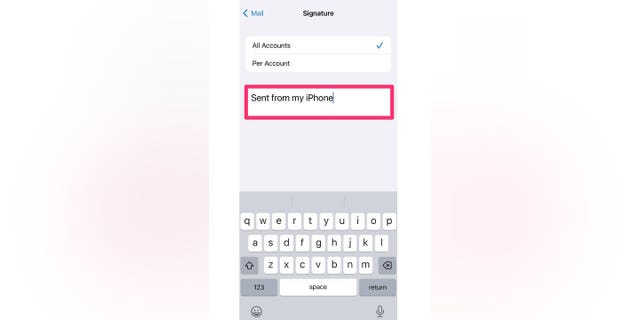 Instructions on how to enter a new signature in the text box.