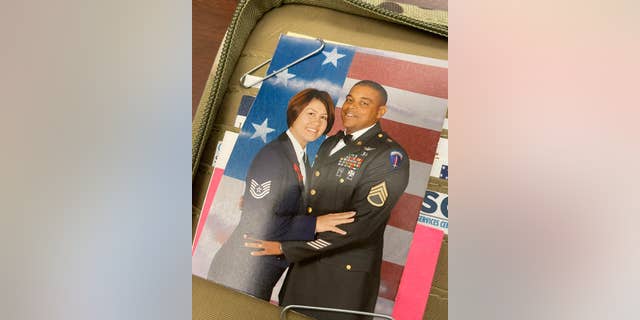 Chief Master Seargent of the Air Force JoAnne Bass and her husband, Retired Army First Ranger Rahn Bass, in a post shared to commemorate National Spouse Day. 