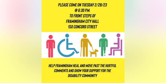 A flier for the protest planned in Framingham, MA in response to Michael Hugo's comments about abortion that left parents irate.